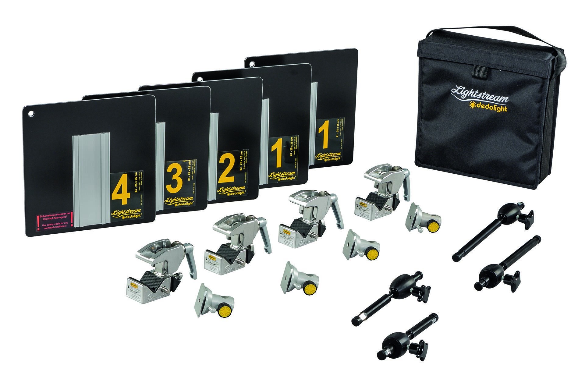 Kit de 5 reflectores DEDOLIGHT LIGHTSTREAM (CRLS) 25x25cm (1)